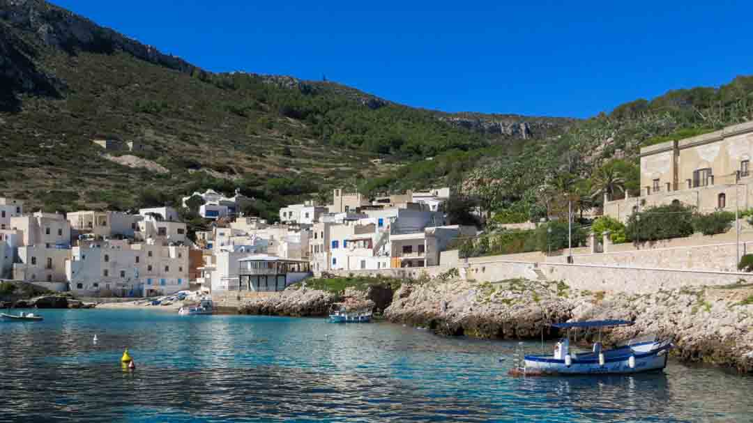 Village on Levanzo Island, one of 3 Egadi Islands, Sicily.